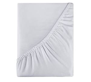 lot 2125 image: Royale Linens 400 Thread Count 100% American Grown Cotton Fitted Sheet Queen Size - All Around Elastic Fitted Sheet - Luxury Sateen Weave - Snug Fit Bottom Sheets Fit Up to 16 (Queen,Spanish Silver)