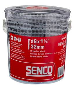 lot 2130 image: Senco 06A125P DuraSpin Number 6 by 1-14-Inch Drywall to Wood Collated Screw (1,000 per Box)