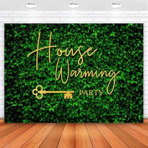 lot 2144 image: Avezano Housewarming Backdrop Green Leaves Background for New House Party Decorations House Warming Party Decorations Sweet Home Photography Background Photo Booth Props Supplies (7x5ft)