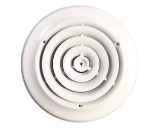 lot 2171 image: HBW 8 Round Ceiling Diffuser White Powder Coated with Outside Dimension of 12 Fitting in 8 Duct