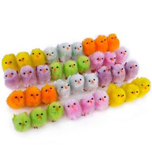 lot 2196 image: TUPARKA 36pc Vibrant Mini Easter Chenille Chicks for Easter Party, Egg Decoration & Hunt