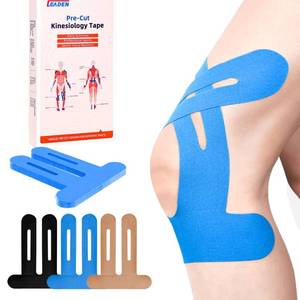 lot 2204 image: IEADEN Precut Kinesiology Tape for Knees, 20 Pcs - Knee Support & Stability, Knee Pain Relief Athletic Tape - Waterproof & Elastic, Breathable Hypoallergenic Latex-Free Tape, Blue