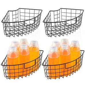 lot 5908 image: A4 Pack Lazy Susan Basket Lazy Susan Organizer Bins for 1820 Diameter Turntable 14 Wedge Corner Cabinet Organizer Kitchen Organization Metal Lazy Susan with Handle for Cabinet 9 x 6.2 x4 Inch