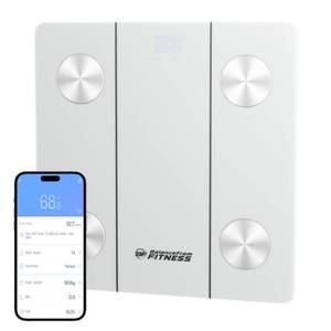 lot 5909 image: BalanceFrom Scale For Body Weight Digital Bathroom Scales Highly Accurate For People, Most Accurate Batteries Weighing Machine With LED Display, 400lb Tempered Glass, White