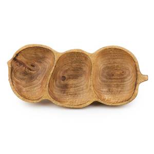 lot 5911 image: Tapeera 3 Compartment Serving Bowl - Wooden Divided Serving Tray - Peanut Shaped Bowl - Key Bowl - Candy Bowl - Section Serving Platter - Candle Tray - Snack Bowl Partition Dish - Pistachio Bowl