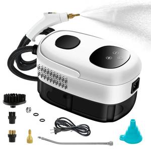 lot 5916 image: Frescoinder��Handheld Steam Cleaner, 15sec Heat-up Deep Cleaning Steamer for Home Car, 6-Level Temp, 2500W Portable Steam Shot Machine with 37oz Water Tank, for Kitchen Bathroom Grout Furniture