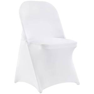 lot 5921 image: VEVOR White Stretch Spandex Chair Covers - 12 PCS, Folding Kitchen Chairs Cover, Universal Washable Slipcovers Protector, Removable Chair Seat Covers, for Wedding Party Dining Room Banquet Event