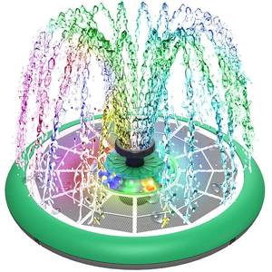 lot 5925 image: GAIZERL UFO Style Solar Fountain, Upgrade 5W Solar Powered Glass Cover Bird Bath Fountains, Hummingbird Water Pumps with 4000mAh Battery, Color Lights, 7 Nozzles for Garden, Pool, and Koi Pond