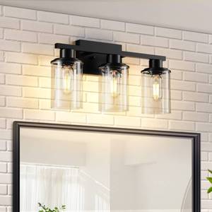 lot 5927 image: RyaHQ Bathroom Light Fixtures Over Mirror Bathroom Vanity Light Fixture 3 Light Vanity Lights for Vanity Wall Sconce Wall Lamp Light Fixtures Black