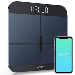 lot 5936 image: Wyze Smart Scale X - Digital Bathroom Scale for Body Weight, BMI, Body Fat, Muscle Mass, Heart Rate Monitor  Sync with Health Apps  Body Composition Analyzer for People, Baby & Pet, 400 lbs (Black)
