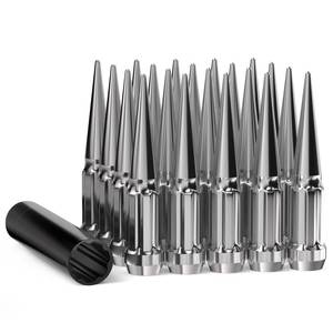 lot 6241 image: GAsupply 20pcs 12-20 Spike Lug Nuts Chrome, 12 x 20 Locking Spiked Lug Nut Spline 4.4 112mm Tall, Closed End Bulge Acorn 60 Degree ConeConical Seat