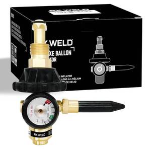 lot 6242 image: RX WELD Helium Latex Balloon Filler Air Flow Inflator Regulator 0-3000 PSI with Gauge for CGA580 Tank Valve