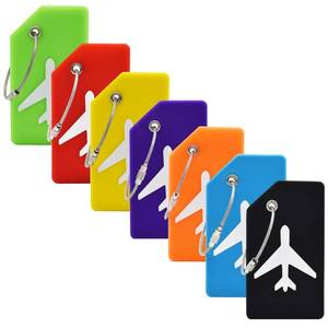 lot 10140 image: 7 Pack Silicone Luggage Tag Baggage Handbag Travel Suitcase Tags with Name ID Card Perfect to Quickly Spot Luggage Suitcase (Multicolor