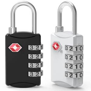 lot 10141 image: TSA Luggage Locks, 2 Piece Diyife TSA Approved Lock, 4 Digit Security Suitcase Padlocks, Luggage Locks, Combination Padlocks with Alloy Body for Travel, Lockers, Bags, Suitcase (BlackSiliver)