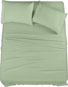 lot 10151 image: Utopia Bedding Full Sheet Set �� 4 Piece Bed Sheets for Full Size Bed, Soft and Breathable Microfiber, Includes 1 Fitted Sheet, 1 Flat Sheet and 2 Pillowcases (Sage)