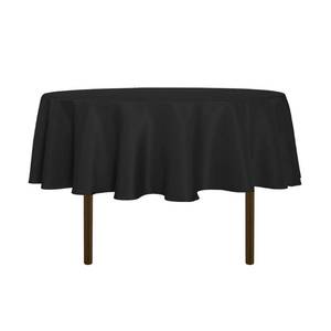 lot 10154 image: sancua Round Tablecloth - 60 Inch - Water Resistant Spill Proof Washable Polyester Table Cloth Decorative Fabric Table Cover for Dining Tables, Buffet Parties and Camping, Black