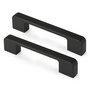 lot 10155 image: Rergy Cabinet Pulls Kitchen Handles for Cabinets, 10Pack Black 3-34inch Hole Center, Square Drawer Hardware Zinc Alloy Dresser Handle for Cupboard