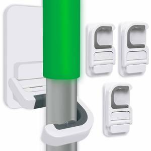 lot 10170 image: Tinkeep 3pack Broom and Mop Holder Wall Mount No Drill Mop and Broom Gripper Mop Handle Hanger Household Cleaning Organizer, Holds up to 6 lb