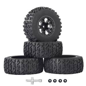 lot 10176 image: RC Station 12mm Hex RC Wheels and Tires 4PCS 110 Scale RC Short Course Truck Tires for 4x4 2WD Traxxas Slash Arrma Senton Tires and Wheels Preglued with Foam Inserts RC Wheel Rim and Tires