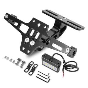 lot 10179 image: MDPROMCP Motorcycle License Plate Bracket Fender Eliminator With LED Light, CNC Aluminum Universal Motorcycle License Plate Holder Mount (Black)