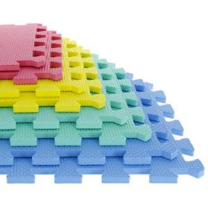 lot 10187 image: Interlocking Floor Mats - 8-Piece Nontoxic Exercise Mat or Play Mat for Toddlers, Babies or Kids - Foam Padding for Home Gym by Stalwart (Multicolor)