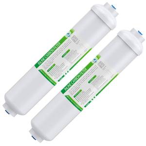 lot 10192 image: Membrane Solutions T33 Inline Water Filter, 2-Pack 14 Quick-Connect Replacement Cartridges for Refrigerator & Ice Maker, Post-Carbon Filter for Reverse Osmosis Systems