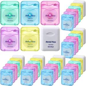 lot 10201 image: FillTouch 36 Pack Mini Dental Floss Bulk Mint Flavored 50m Each Travel Dental Floss Oral Care for Teeth and Gum Protection(Colorful)