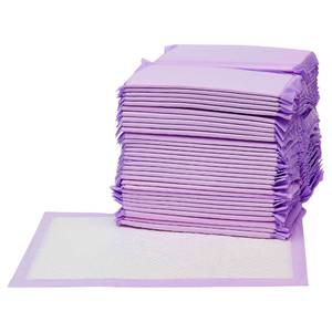 lot 11754 image: Amazon Basics Cat Litters Pee Pads, 40 Count, Universal Fit for Litter Box, Odor Control with Fresh Scent, Purple and White