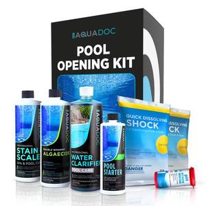 lot 11757 image: Pool Opening Kit - Pool Starter Kit for Inground Pool & Above Ground Pool Chemical Starter Kit to Open Your Pool - AquaDoc Pool Start Up Chemical Kit Designed for 15000 to 20000 Gallon Pool