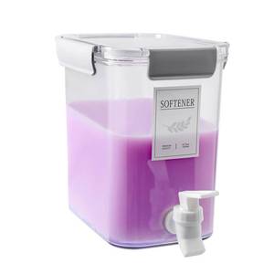 lot 11758 image: Laundry Detergent Dispenser Beverage Refrigerated Bucket with Faucet Fabric Softener Container for Detergent, Lemonade Juice, Milk, Fabric Softener, Bleaching Agent, 124oz, Grey