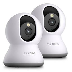 lot 11763 image: blurams Cameras for Home Security, 2K Pet Camera with Phone App, 360° PTZ Indoor Cameras, 2-Way Talk, Motion Tracking, ColorIR Night Vision, Cloud&SD, Works with Alexa (2Pack, 5GHz2.4GHz Dual-Band)