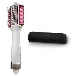 lot 11772 image: Shark HT212 SmoothStyle Heated Comb  Blow Dryer Brush with Heat Resistant Storage Bag, Dual Mode, for All Hair Types, Silk - Retail $107.99