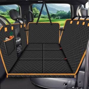lot 11788 image: BIERPOER Dog Car Seat Cover for Back Seat - Hard Bottom Hammock Dogs Extender Seat Cover with Mesh Window & Pocket Waterproof Anti-Scratch Camping Travel Bed for Cars Trucks and SUVs