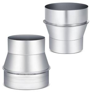 lot 11789 image: Hicarer 2 Pcs Duct Reducer 5 to 4 Inch Round Ducting Connector Duct Adapter Air Ducting Reducer Increaser Air Reducer Galvanized Steel Air Adapter for Bathroom Kitchen Inline Ventilation
