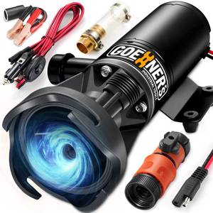 lot 11813 image: 12V RV Portable Macerator Waste Pump for Sewage, 12GPM Suction 3.2 feet Lift 10 feet, Complete RV Macerator Pump Kit for Right Out of Box - Retail $125.49