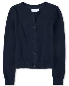 lot 12306 image: The Childrens Place girls Basic School Uniform Cardigan Sweater, Tidal, Small US