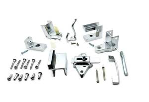 lot 12317 image: Harris Hardware TP2100 Toilet Partition Die Cast Zamac Complete Outswing Door Hardware Set, 1 in. Door 1-14 in. Pilaster