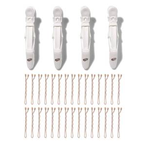 lot 12320 image: T3 Clip Kit with 4 Alligator Clips and 30 Rose Gold Bobby Pins  Section Hair for Easier Blow Drying and Styling for All Hair Lenths