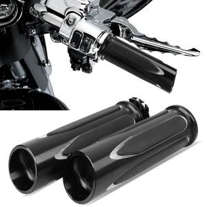 lot 12342 image: JMTBNO Black Motorcycle Grips 1 25mm Handlebar Hand Grips Cable Throttle Control Compatible with Harley Touring Road King Street Glide Electra Glide Road Glide Street Bobber Softail Fatboy