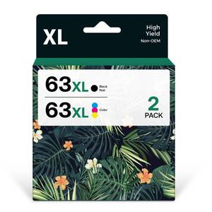 lot 12368 image: KOTANG Remanufactured 63XL Ink Cartridge Replacement for Office Jet 3830 4650 4655 5255 5258 5200 Envy 4510 4520 Desk Jet 1110 3630 (Black, Tri-Color, 2-Pack)
