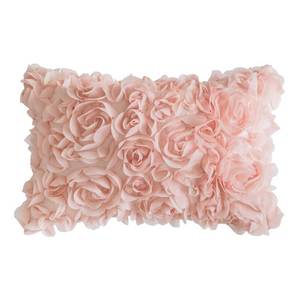 lot 12396 image: MIULEE 3D Decorative Romantic Valentines Stereo Chiffon Rose Flower Throw Pillow Cover Solid Pillowcase for Girl Women Wedding Sofa Bedroom Car Spring Decor 12x20 Inch 30x50cm Peach Pink