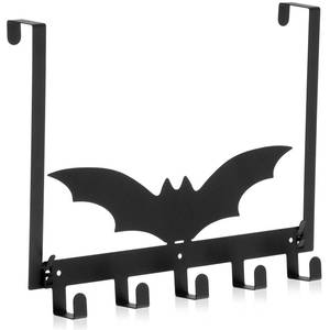 lot 12398 image: Reallnaive Over The Door Hooks Gothic Shelf Halloween Wall Decor Towel Holder for Bathroom Door Mount Wall Mount Towel Rack(Bat)