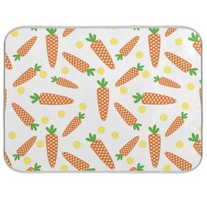 lot 12401 image: OTVEE Easter Checkered Carrots Dish Drying Mat, 18x24inch Soft Foldable Absorbent Dishes DrainerRack Pad for Kitchen Countertop
