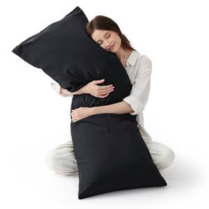 lot 12402 image: Bedsure Body Pillow Cover - Black Long Cooling Pillow Cases, 100% Rayon Derived from Bamboo, Cool Body Pillowcase with Envelope Closure for Women, Men, 1 Pack, 20x54 Inches