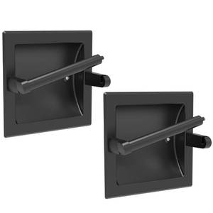 lot 15211 image: WZKALY Toilet Paper Holder 2 Pack, Recessed Pivoting Toilet Paper Holder Wall Mount Stainless Steel for Large Rolls in Bathroom (Matte Black)
