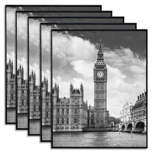lot 15228 image: GOmaize Front Loading Black Picture Frame 8x10 Set of 5 Wall and Table Mounting