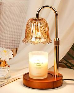 lot 15237 image: Funistree Candle Warmer Lamp, Gold Candle Lamp Warmer with Timer & Dimmer with 2 Bulbs, Birthday Gifts for Women Mom, House Warming Gifts New Home Bedroom Decor, Height Adjustable