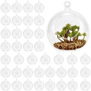 lot 15243 image: KEILEOHO 40 Pack 3.5 Inch Acrylic Hanging Globe, Plastic Hanging Balls, DIY Clear Fillable Plastic Craft Ball Ornaments for Christmas, Wedding, Gift Giving, Party, Home Decor, Air Plant Holder, 90mm