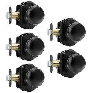lot 15249 image: Haidms Black Closet Door Knobs Interior, Passage Interior Door knobs, Matte Black Indoor Closet Doorknobs for Closet or Hall (5 Pack)