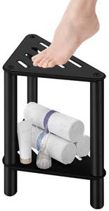 lot 15253 image: VOTZAAQ Shower Foot Rest, Shower Stool for Inside Shower, Stainless Steel Waterproof Shower Stool for Shaving Legs - Corner Bathroom Bench Seat with Storage Shelf for Small Shower Spaces